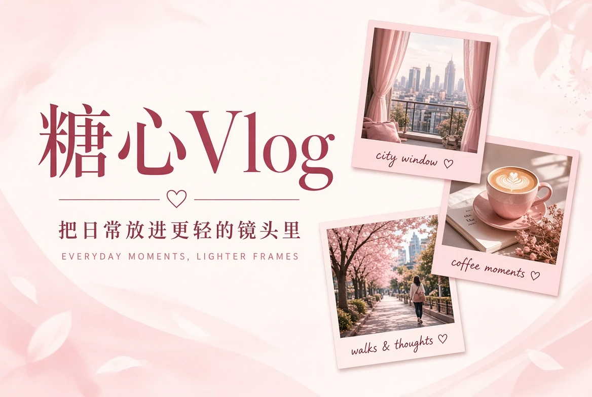 糖心Vlog品牌封面|城市窗景和写给日常的信